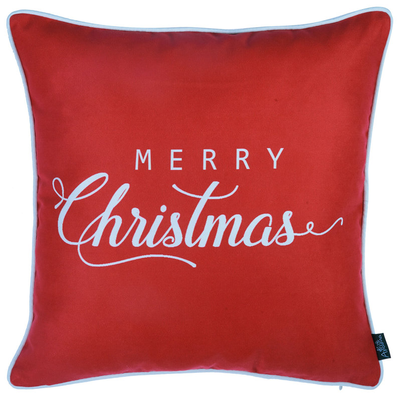 Red Nordic Christmas Graphic Throw Pillow Set