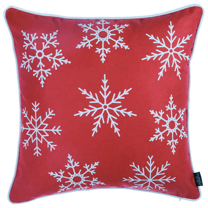 Red Nordic Christmas Graphic Throw Pillow Set