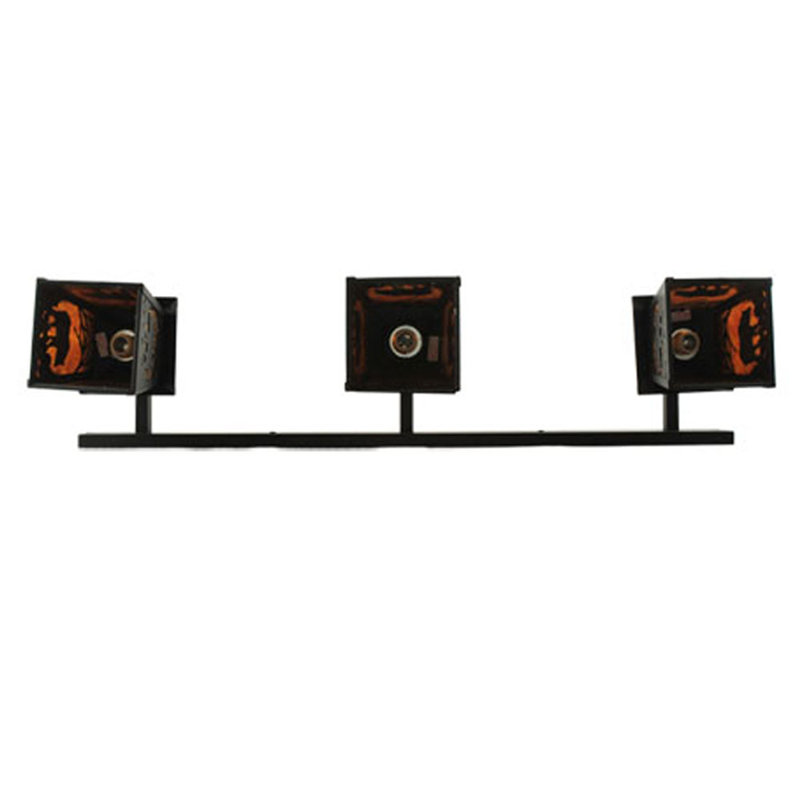 Black Rustic 3-Light Bear Lantern Wall Sconce