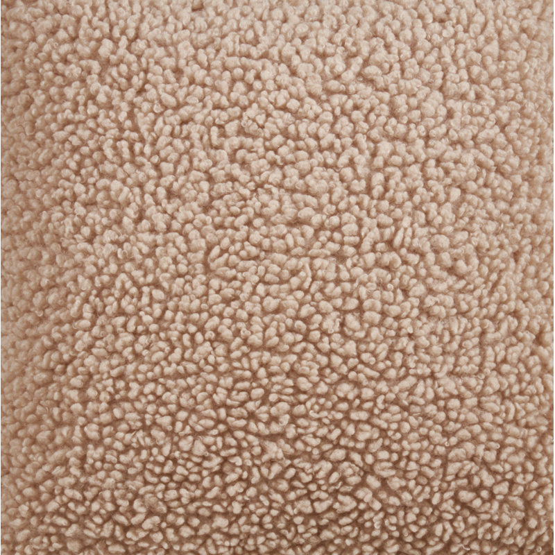 Natural Faux Fur Square Throw Pillow with Poly Fill