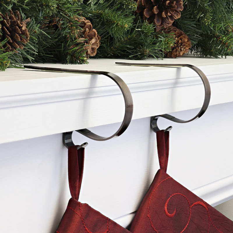 Oil-Rubbed Bronze 2-Pack Metal MantleClip Stocking Holders