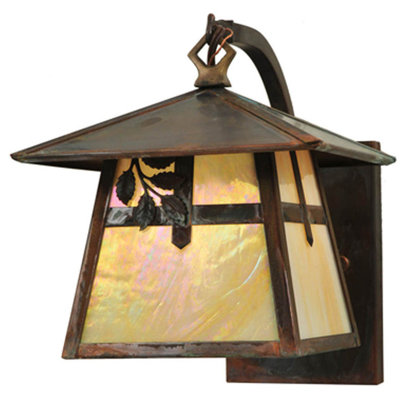 Handcrafted Solid Brass 1-Light Outdoor Lantern Wall Sconce