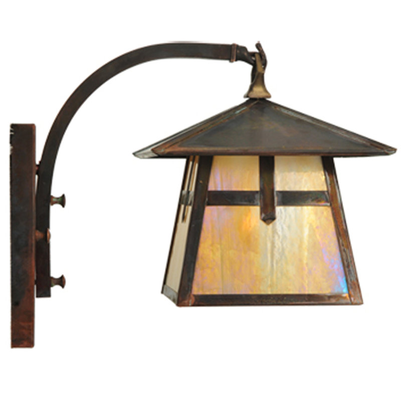 Handcrafted Solid Brass 1-Light Outdoor Lantern Wall Sconce
