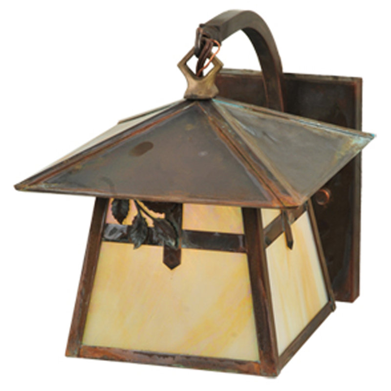 Handcrafted Solid Brass 1-Light Outdoor Lantern Wall Sconce