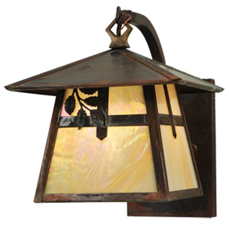 Handcrafted Solid Brass 1-Light Outdoor Lantern Wall Sconce