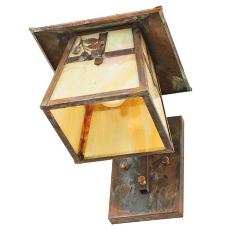 Handcrafted Solid Brass 1-Light Outdoor Lantern Wall Sconce