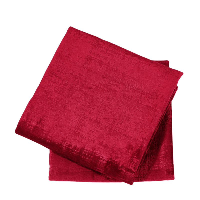 Tango Red Textured Velvet Euro Accent Pillow Set
