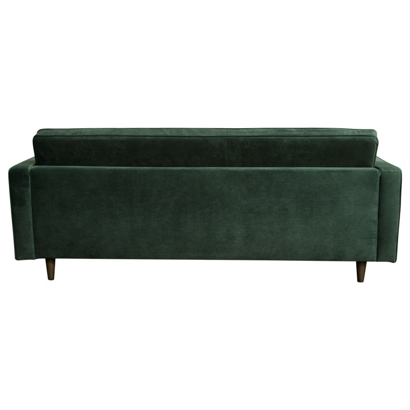 Hunter Green Velvet Tufted 86'' Sofa with Wood Legs
