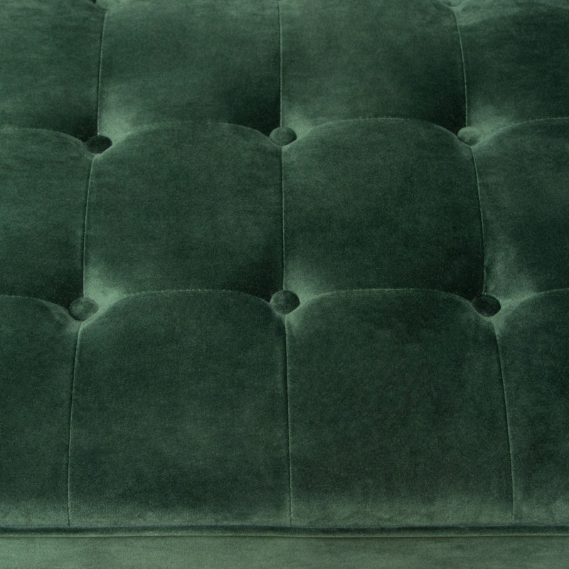 Hunter Green Velvet Tufted 86'' Sofa with Wood Legs