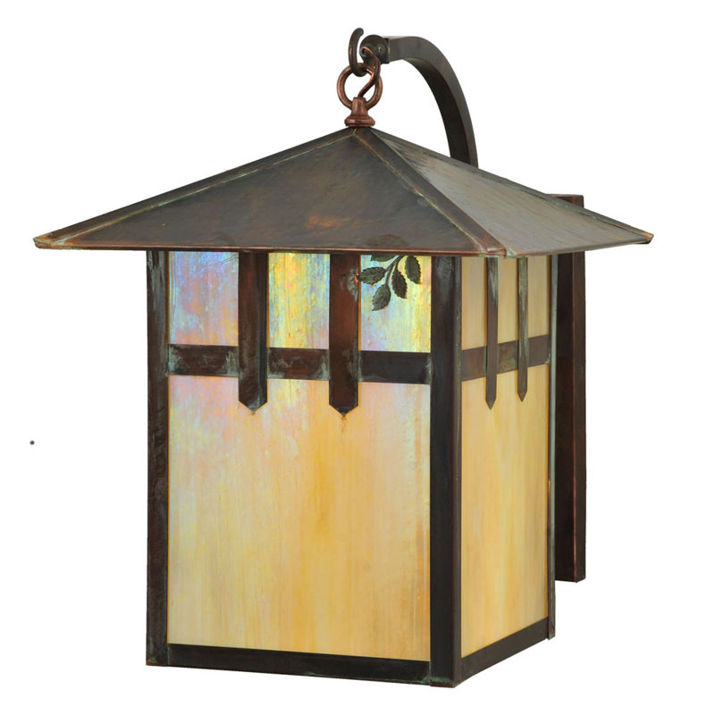 Seneca Double Cross Mission 21" Birchwood Outdoor Wall Lantern