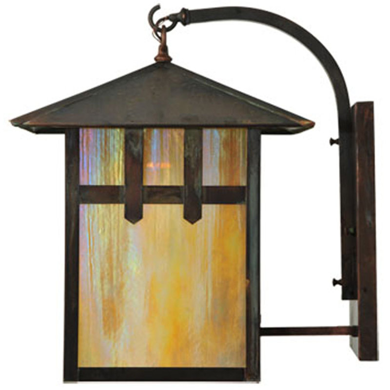 Seneca Double Cross Mission 21" Birchwood Outdoor Wall Lantern