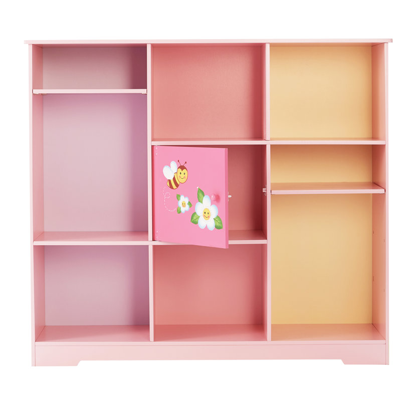 Bright Garden 36" Pink Adjustable Cube Wooden Kids' Bookshelf