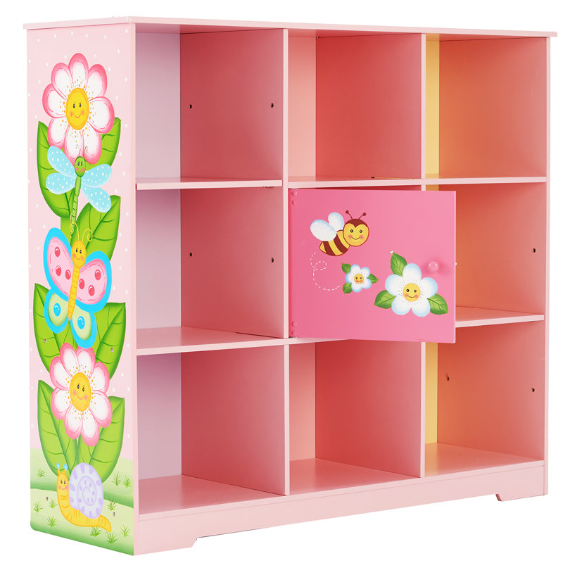 Bright Garden 36" Pink Adjustable Cube Wooden Kids' Bookshelf