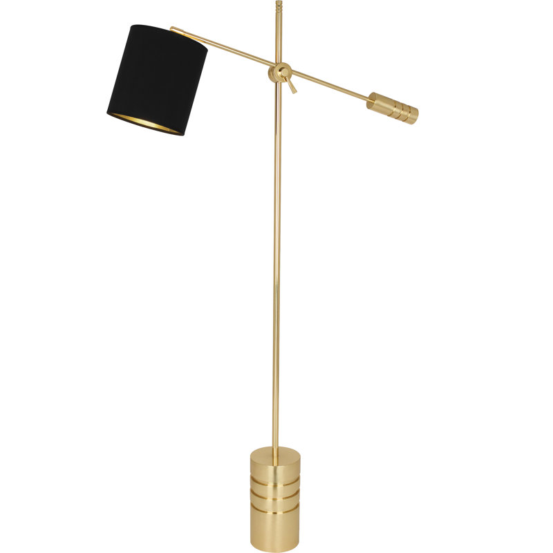 Adjustable Black and Polished Nickel Task Floor Lamp