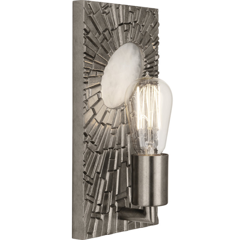 Antiqued Polished Nickel Plug-In Wall Sconce
