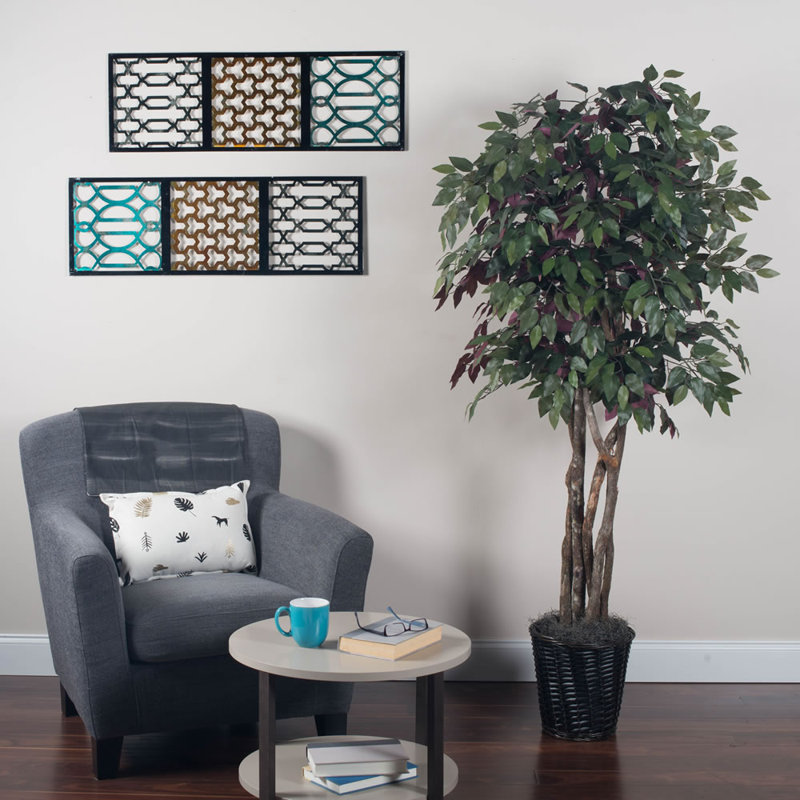 6' Luxe Silk Capensia Tree in Dark Brown Rattan Basket