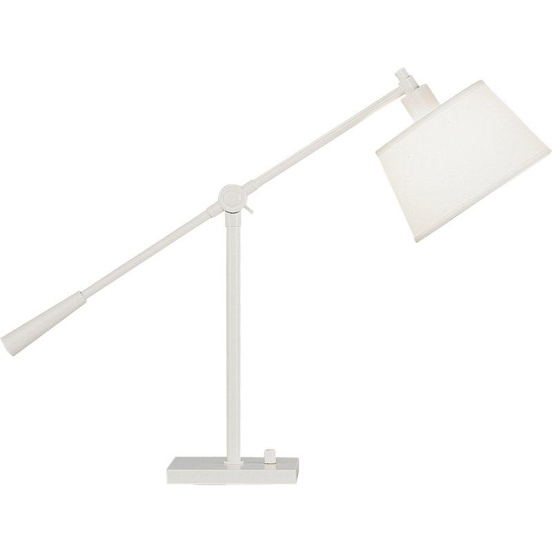 Stardust White Adjustable Metal Desk Lamp with Snowflake Shade