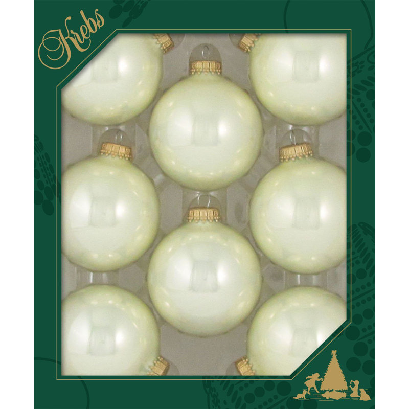 Pearl Shine Seamless Glass Christmas Ornaments Set of 8