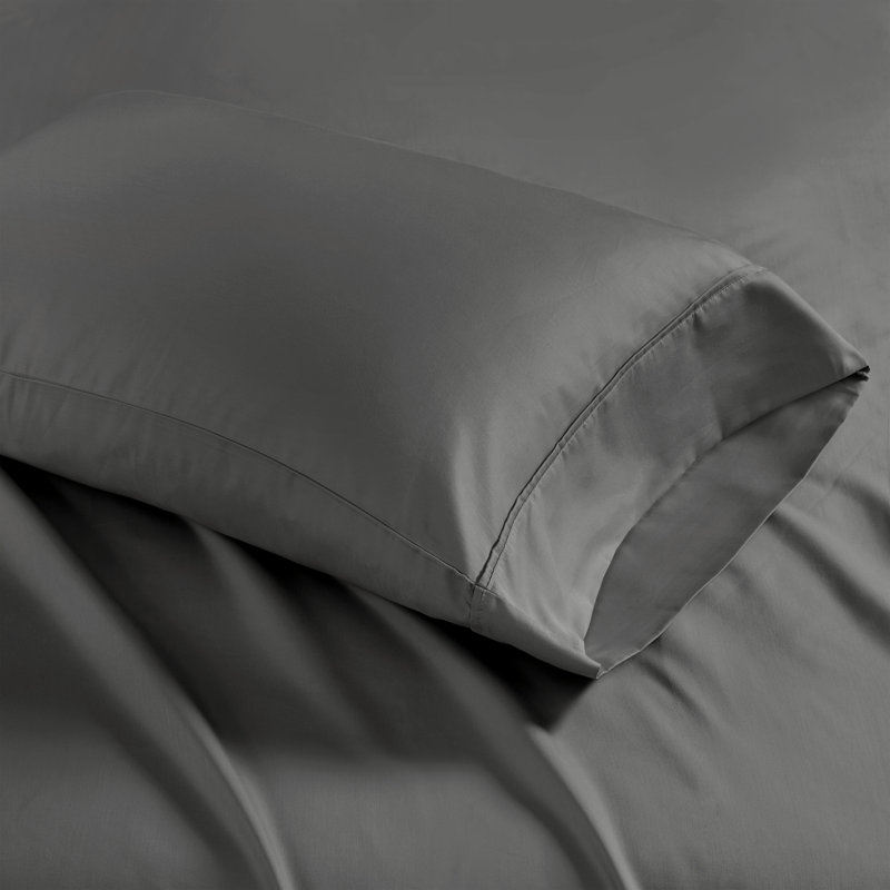 1500 Thread Count Charcoal Cotton Blend King Pillowcases