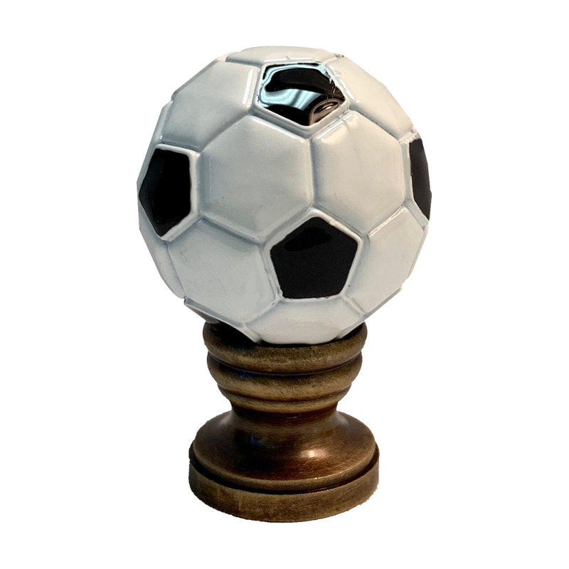 Traditional Black and White Soccer Ball Lamp Finial