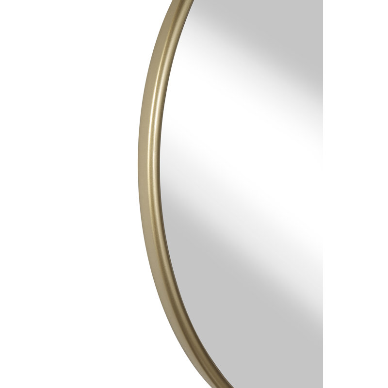 Elegant 30" Gold Round Wall Mirror with Slim Metal Frame