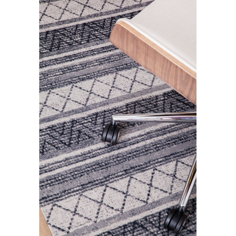 Alesund 40" x 54" Gray and Beige Polyester Chair Mat