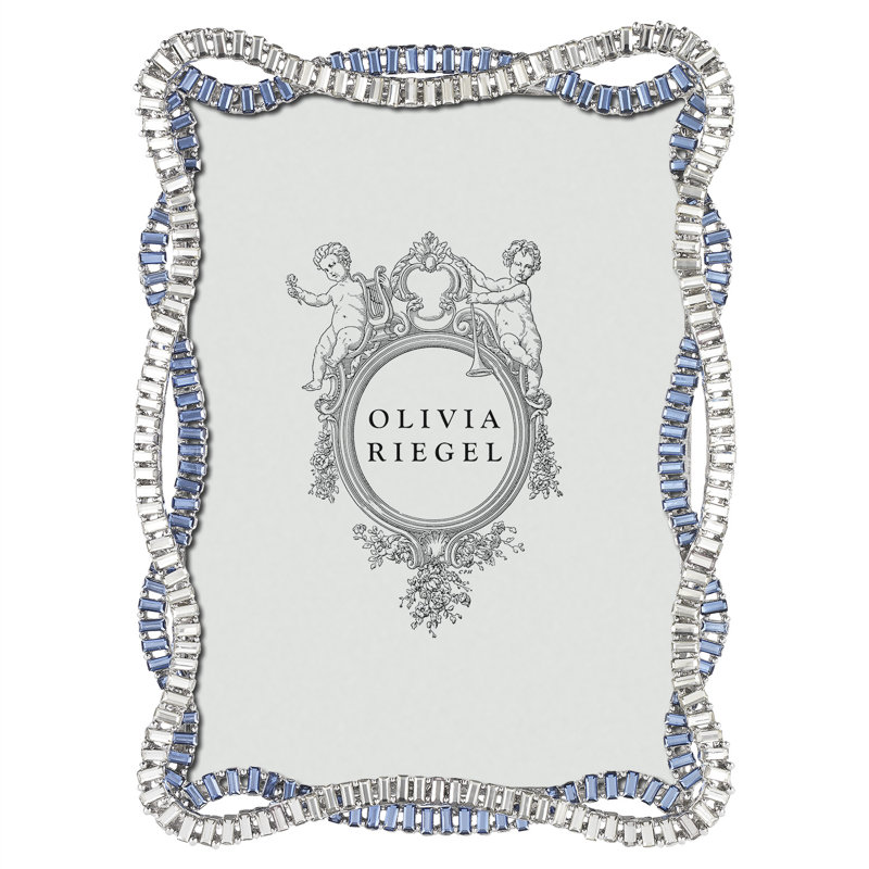 Silver and Sapphire Crystal 5x7 Picture Frame