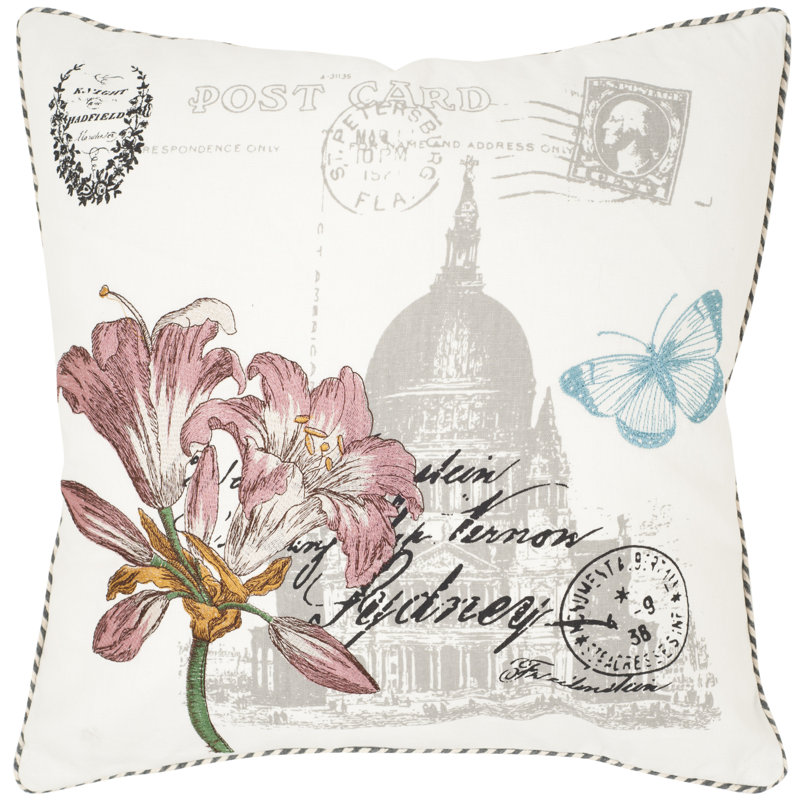 Gloria Embroidered Cotton Linen Square Throw Pillow Set