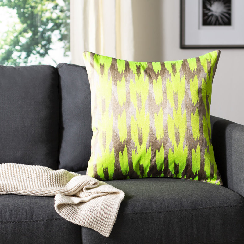 Neon Citrus Ikat Embroidered 20" Throw Pillow Set