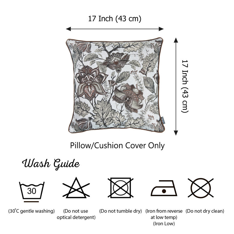 Mallorca Floral Reversible Polyester Pillow Covers, Set of 2