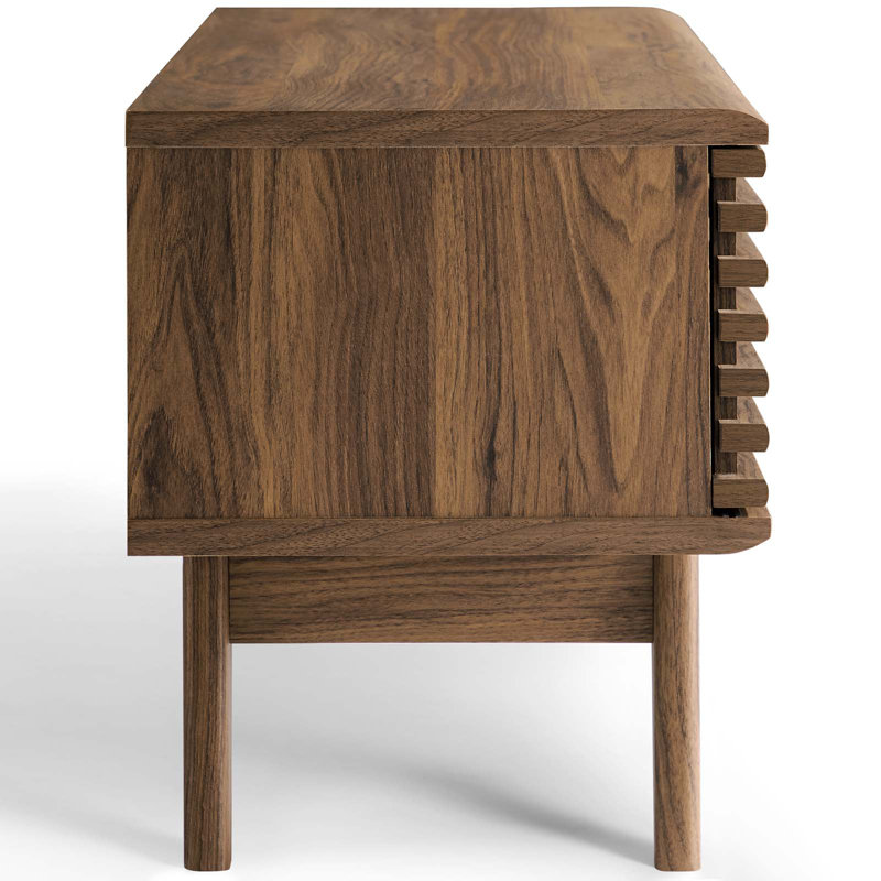Walnut 46" Mid-Century Modern Media Console with Cabinet