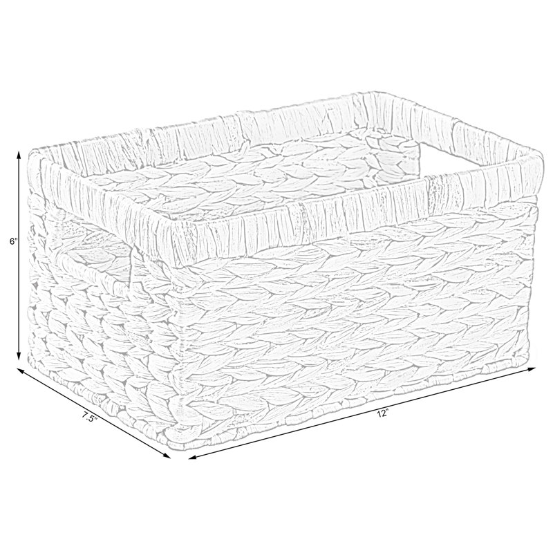 Small Natural Wicker Rectangular Storage Basket