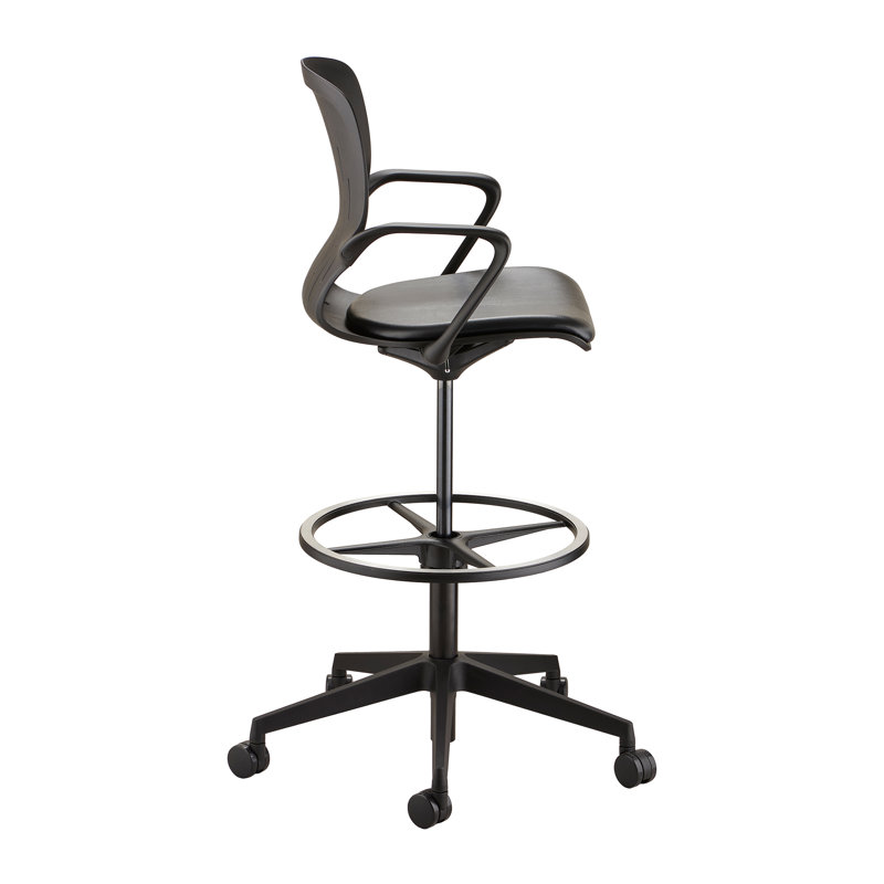 ErgoFlex Black Vinyl Swivel Extended-Height Office Chair