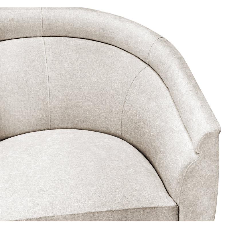 Capri Handcrafted Barrel Chair in Pearl Gray with Wood Accents
