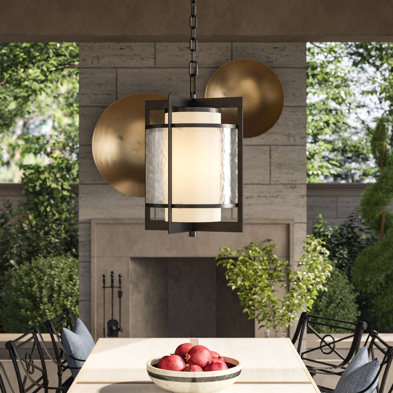 Singapore Moderne 14" Bronze Globe LED Outdoor Hanging Lantern
