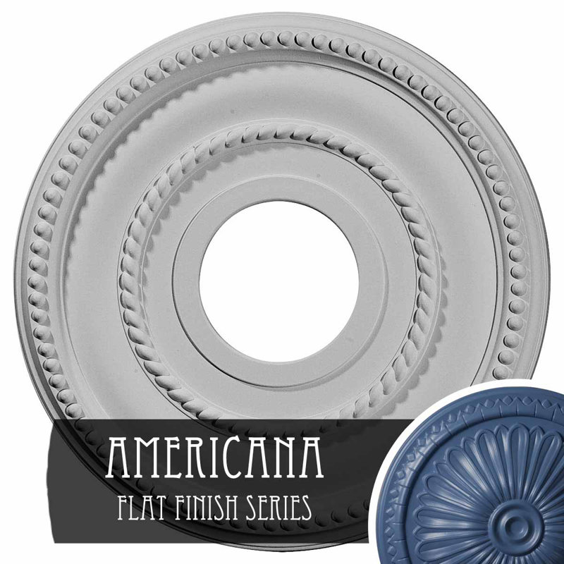 Americana Blue Hand-Painted Polyurethane Ceiling Medallion