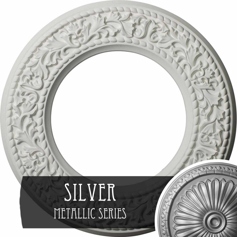 Silver Polyurethane Blackthorn Ceiling Medallion