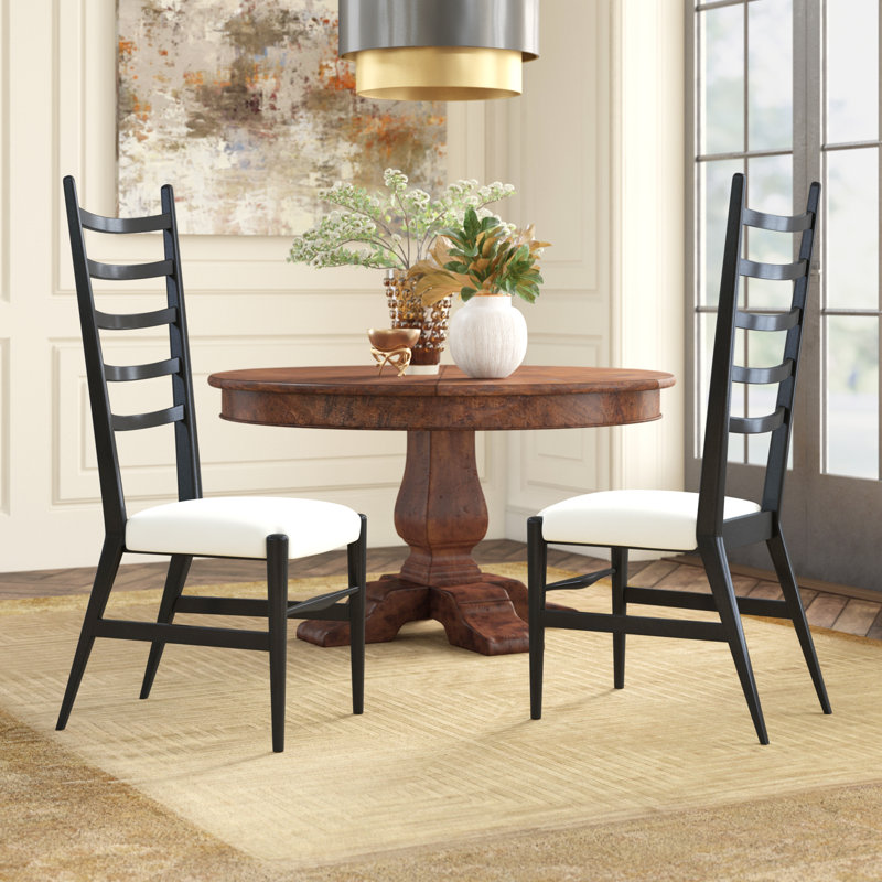 Noir Hand Rubbed Black Mahogany Ladderback Side Chair