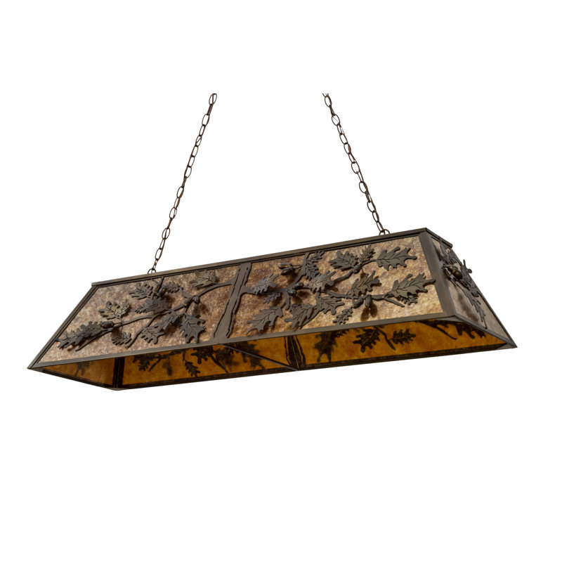 Antique Copper Oak Leaf & Acorn 25" LED Island Pendant