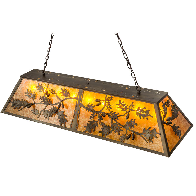 Antique Copper Oak Leaf & Acorn 25" LED Island Pendant