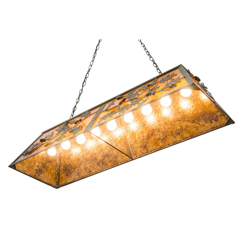 Antique Copper Oak Leaf & Acorn 25" LED Island Pendant