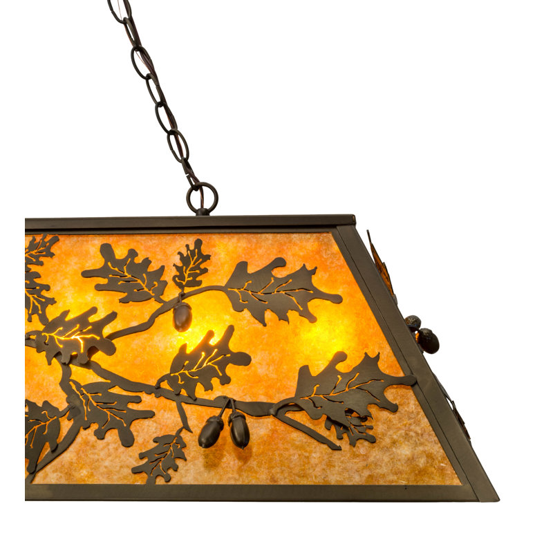 Antique Copper Oak Leaf & Acorn 25" LED Island Pendant