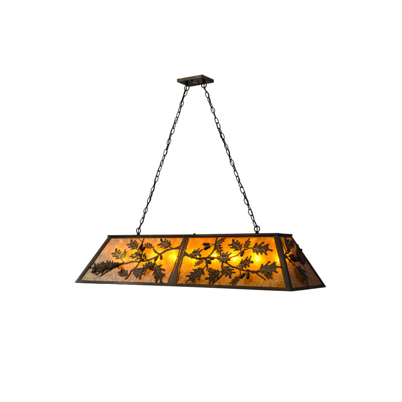 Antique Copper Oak Leaf & Acorn 25" LED Island Pendant