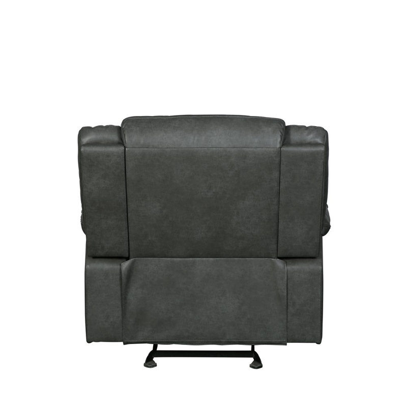 Modern Gray Faux Leather Recliner Chair