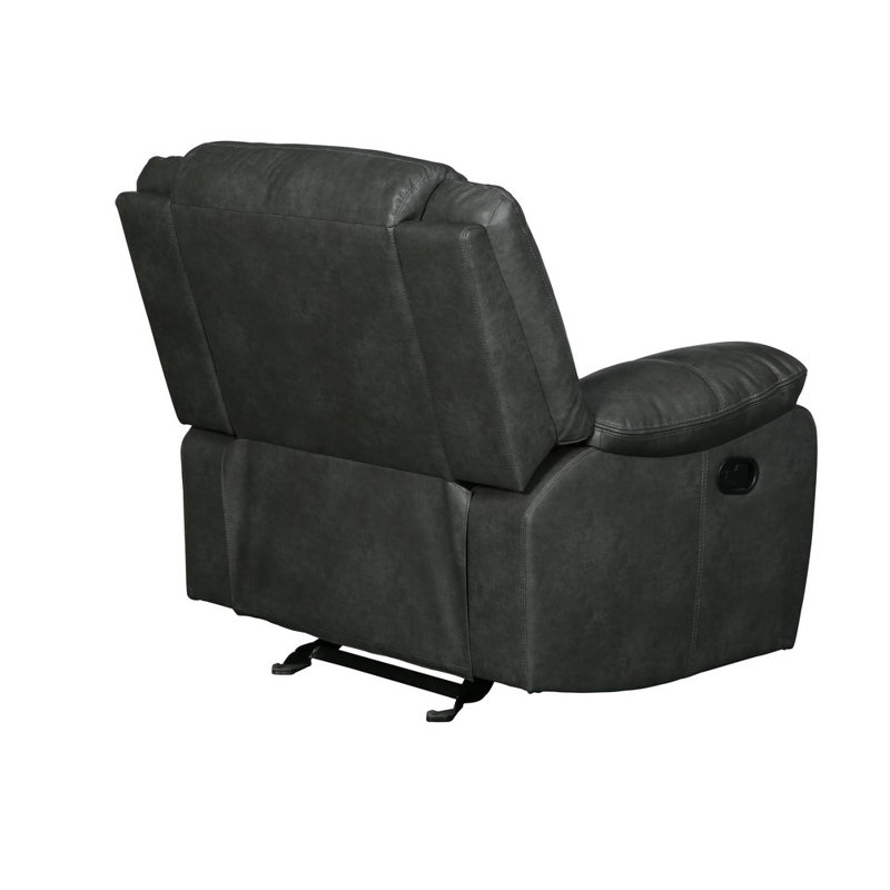 Modern Gray Faux Leather Recliner Chair