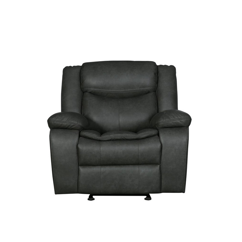 Modern Gray Faux Leather Recliner Chair