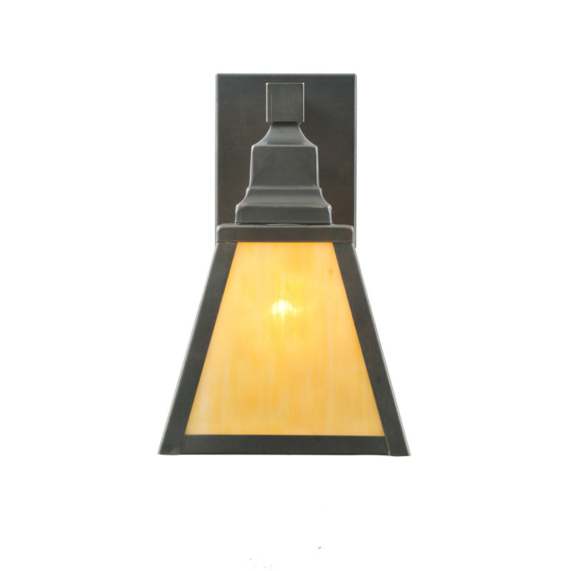 Mission Bronze 6.5" Dimmable Wall Sconce with Art Glass