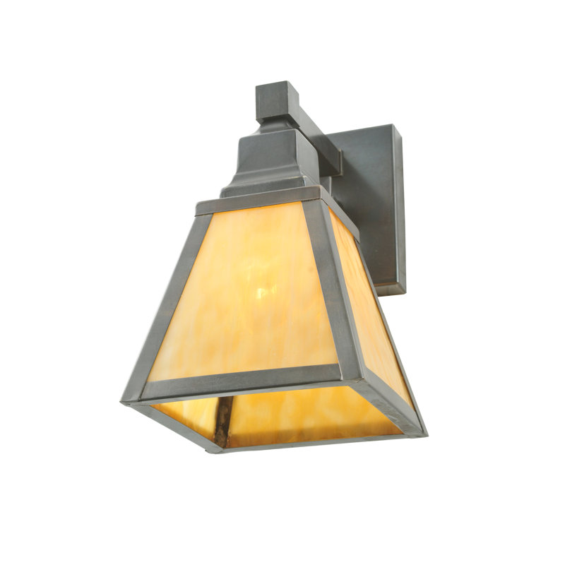 Mission Bronze 6.5" Dimmable Wall Sconce with Art Glass