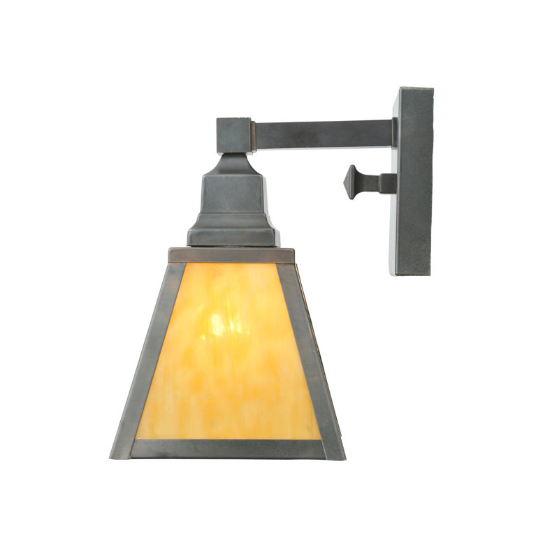 Mission Bronze 6.5" Dimmable Wall Sconce with Art Glass