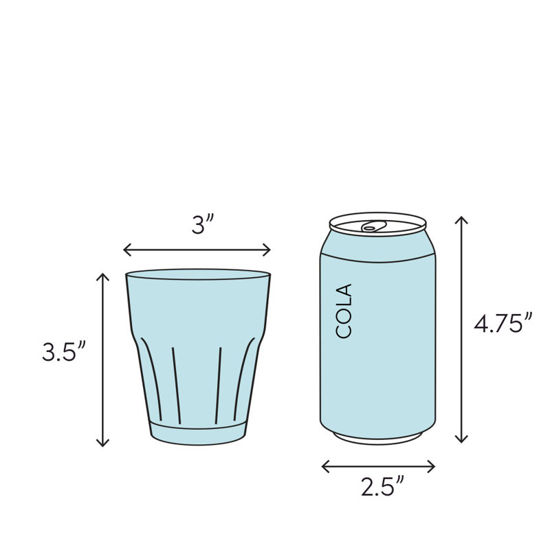 Aino Aalto Aqua Glass Tumblers Set of 2, 11 oz